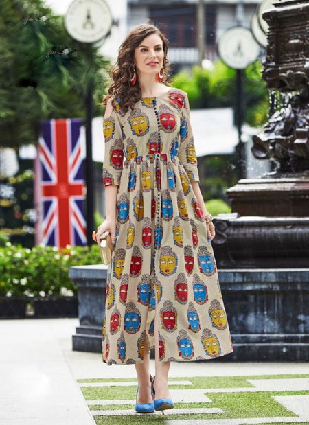 Zoya Soft Muslin Printed Long Gown Wholesale Clothing Distributors In India